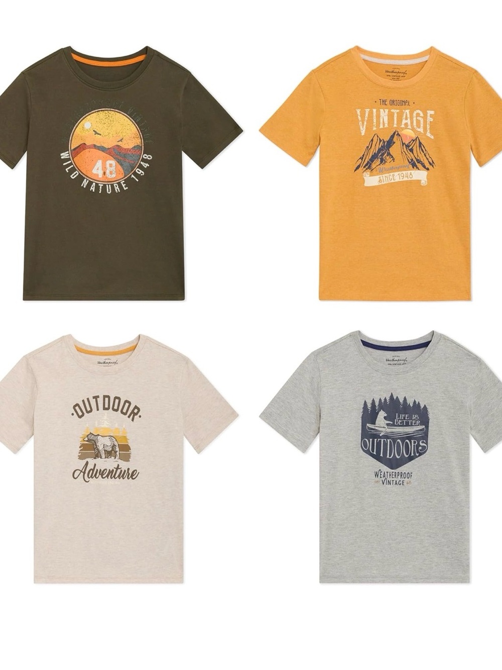 Boys Short Sleeve Outdoor Graphic Tee - Olive Green